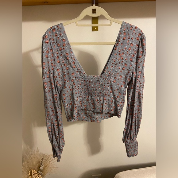 Lani the Label Button Up Floral Long Sleeve Boho Top Small - Picture 5 of 8